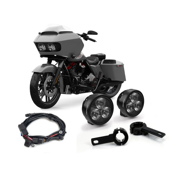 Pack éclairage feux additionnels led DENALI D3 supports pare-carter HARLEY DAVIDSON