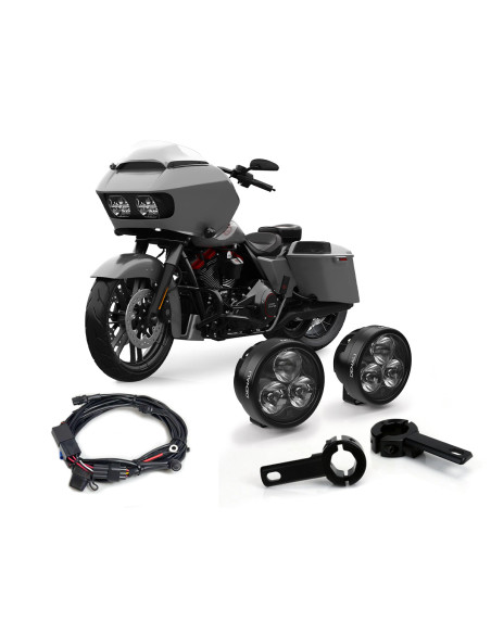 Pack éclairage feux additionnels led DENALI D3 supports pare-carter HARLEY DAVIDSON