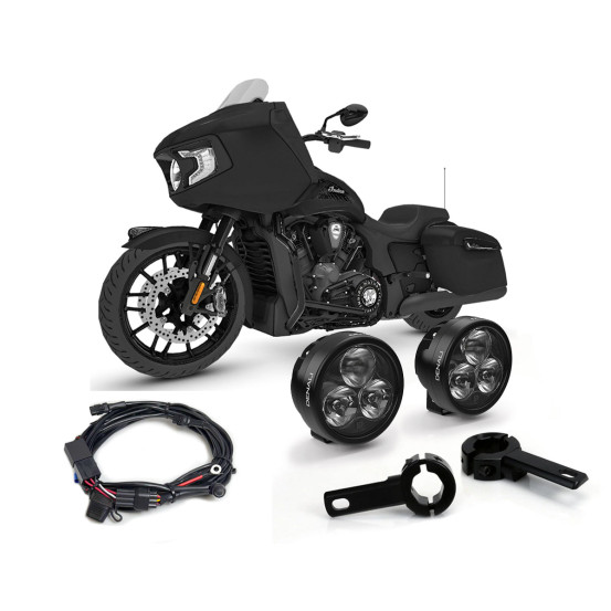 Pack éclairage feux additionnels led DENALI D3 supports pare-carter INDIAN Chieftain - Pursuit - Challenger