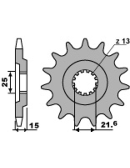 Pignon Acier PBR KAWASAKI 750 GPZ 1983-1989