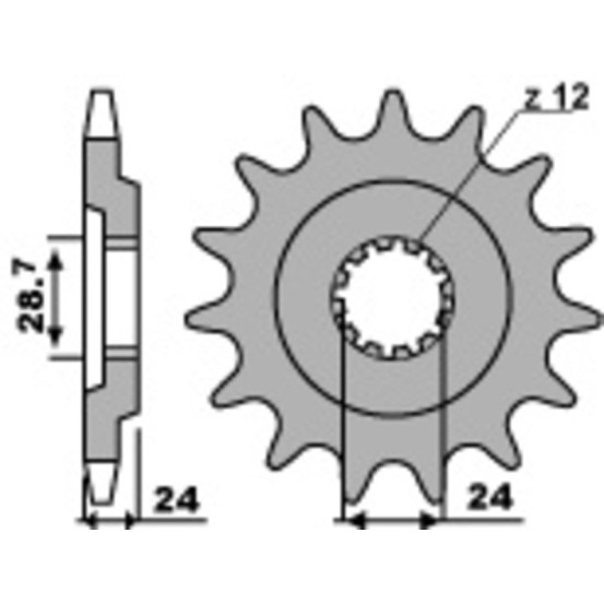 Pignon Acier PBR KAWASAKI 1100 ZZR 1990-2001