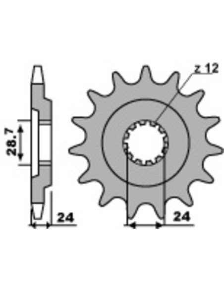 Pignon Acier PBR KAWASAKI 1100 ZZR 1990-2001