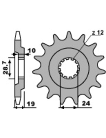 Pignon Acier PBR KAWASAKI 1100 GPZ RX 1986-1989 (Pas de chaine 530)