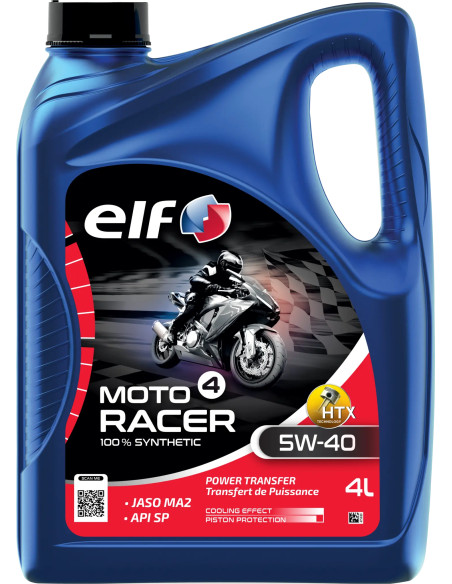 Huille moteur 5W40 ELF 4 RACER 100% synthétique - 4 litres
