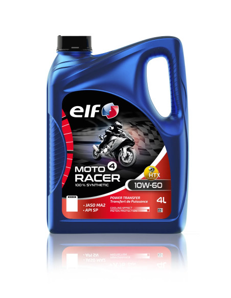 Huille moteur 10W50 ELF 4 RACER 100% synthétique - 4 litres