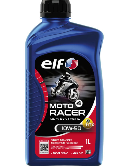 Huille moteur 10W50 ELF 4 RACER 100% synthétique - 1 litre