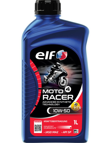 Huille moteur 10W50 ELF 4 RACER ADV semi-synthétique - 1 litre