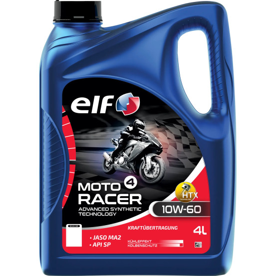 Huille moteur 10W60 ELF 4 RACER ADV semi-synthétique - 4 litres