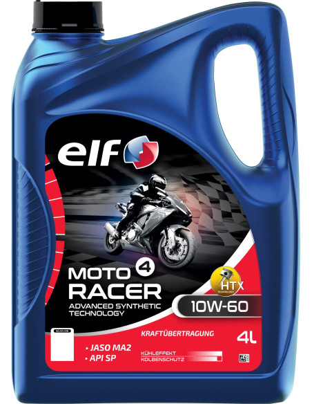 Huille moteur 10W60 ELF 4 RACER ADV semi-synthétique - 4 litres
