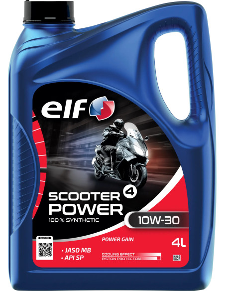 Huille moteur 10W30 ELF Scooter 4 POWER 100% synthétique - 4 litres