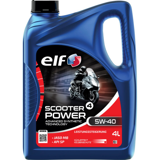 Huille moteur 5W40 ELF Scooter 4 POWER ADV semi-synthétique - 4 litres