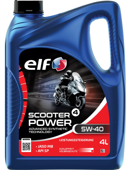 Huille moteur 5W40 ELF Scooter 4 POWER ADV semi-synthétique - 4 litres