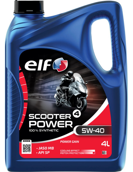 Huille moteur 5W40 ELF Scooter 4 POWER 100% synthétique - 4 litres