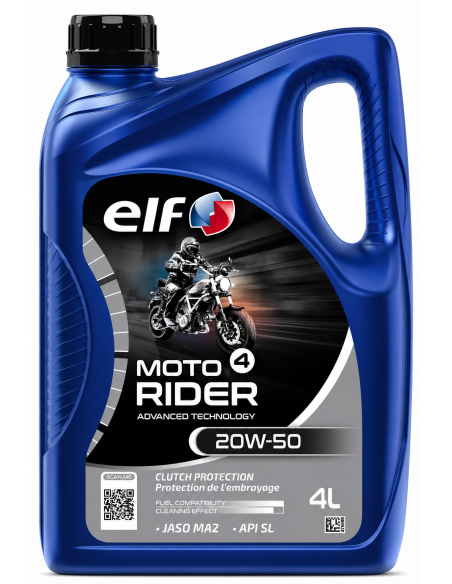 Huille moteur 20W50 ELF 4 RIDER ADV semi-synthétique - 4 litres