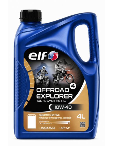Huille moteur 10W40 ELF Off Road 4 EXPLORER 100% synthétique - 4 litres