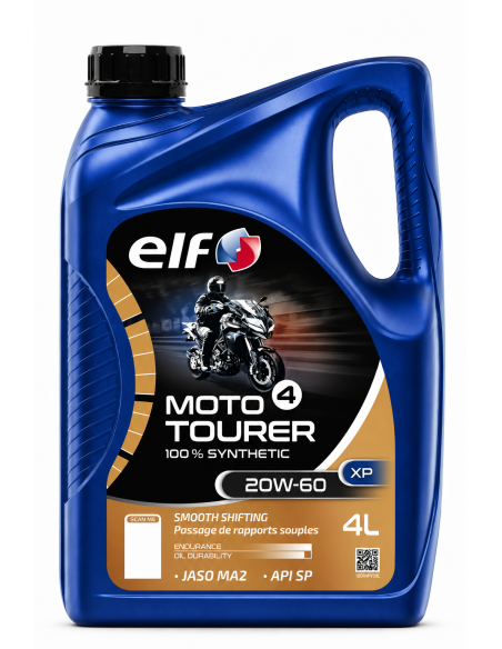 Huille moteur 20W60 ELF 4 TOURER semi-synthétique - 4 litres