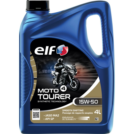 Huille moteur 15W50 ELF 4 TOURER 100% synthétique - 4 litres