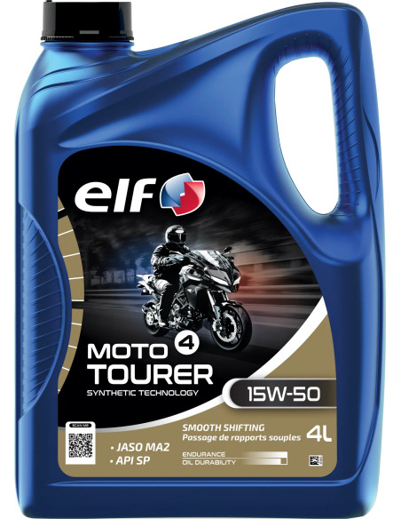 Huille moteur 15W50 ELF 4 TOURER 100% synthétique - 4 litres