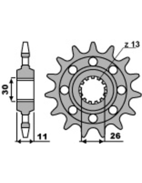 Pignon Acier PBR - Pas 520 - YAMAHA 1000 R1 1998-20022