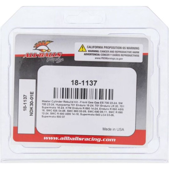 Kit réparation de maitre cylindre de frein avant ALL BALLS - GAS GAS / HUSQVARNA / KTM
