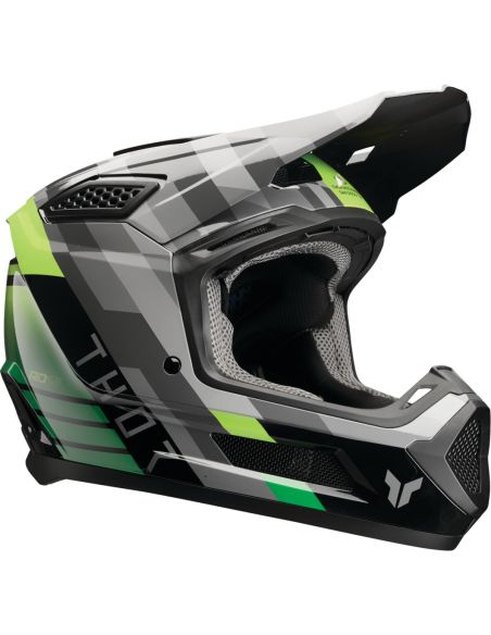 Casque cross Thor Fleet Camber - Noir Vert Gris