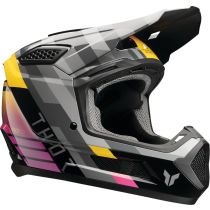 Casque cross Thor Fleet Camber - Noir Gros Rose Orange