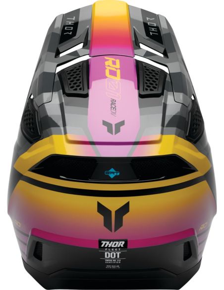 Casque cross Thor Fleet Camber - Noir Gros Rose Orange