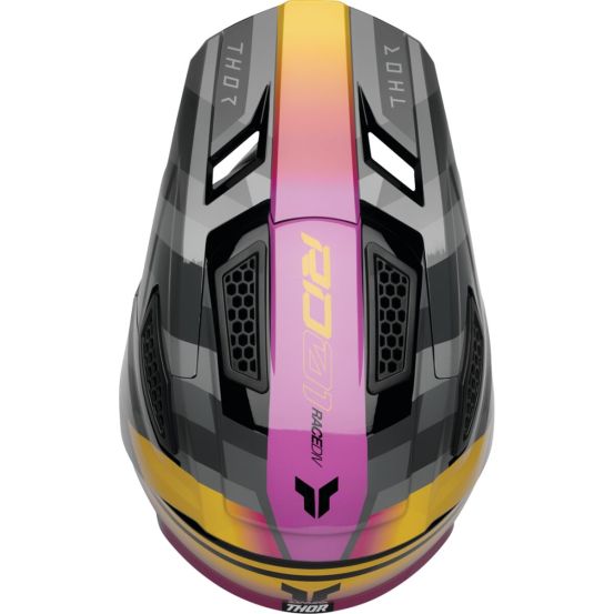 Casque cross Thor Fleet Camber - Noir Gros Rose Orange