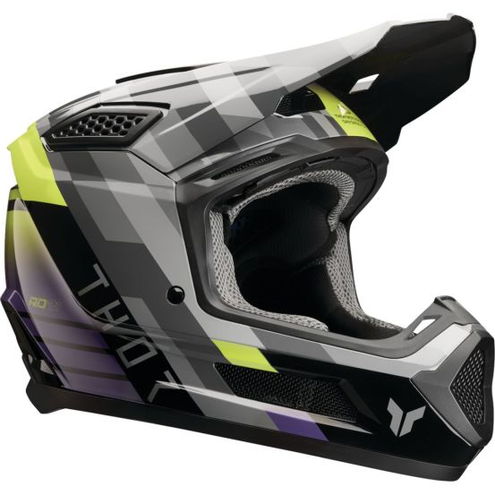 Casque cross Thor Fleet Camber - Gris Violet Jaune
