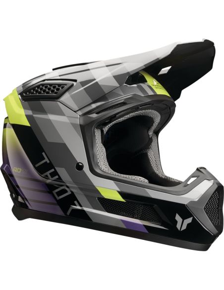 Casque cross Thor Fleet Camber - Gris Violet Jaune