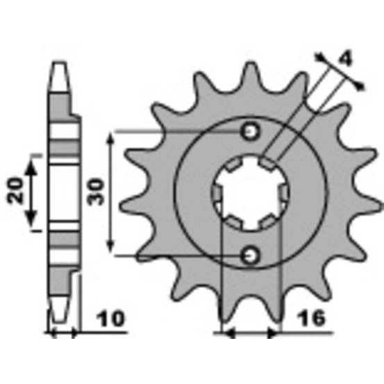 Pignon Acier PBR 125 Mito EV 1993-2004