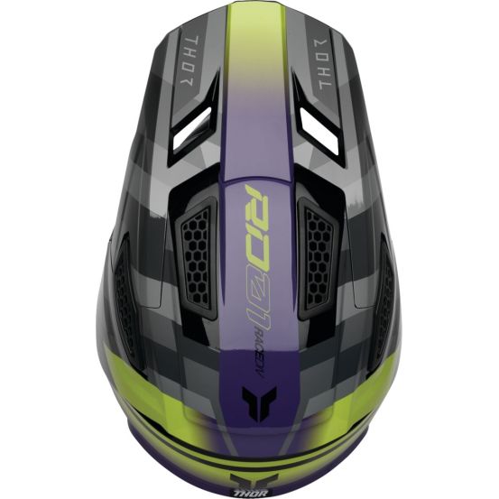 Casque cross Thor Fleet Camber - Gris Violet Jaune