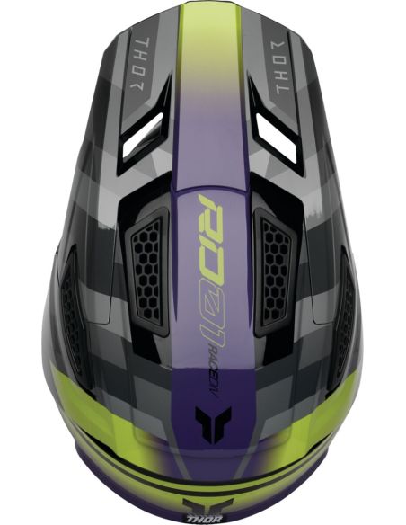 Casque cross Thor Fleet Camber - Gris Violet Jaune