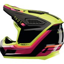 Casque cross Thor Fleet Defy - Noir Jaune Rose 2