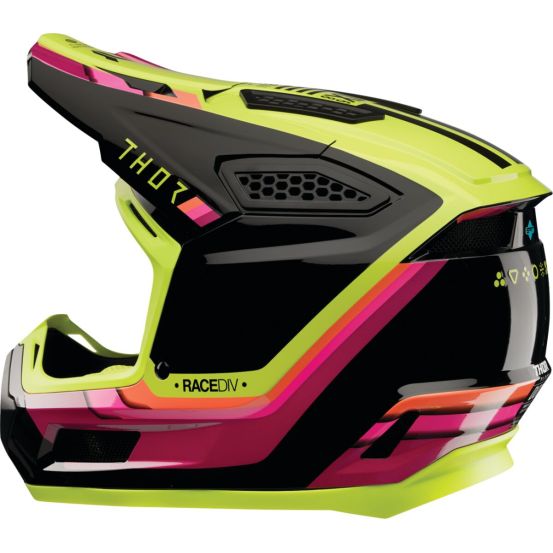 Casque cross Thor Fleet Defy - Noir Jaune Rose