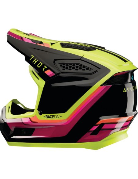 Casque cross Thor Fleet Defy - Noir Jaune Rose