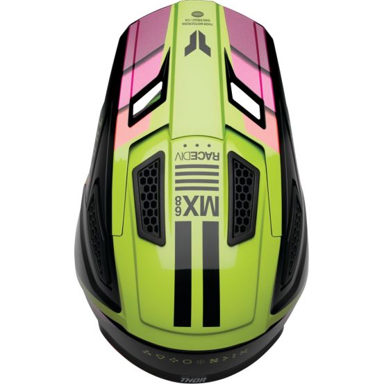 Casque cross Thor Fleet Defy - Noir Jaune Rose