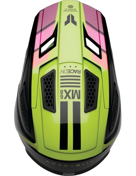 Casque cross Thor Fleet Defy - Noir Jaune Rose