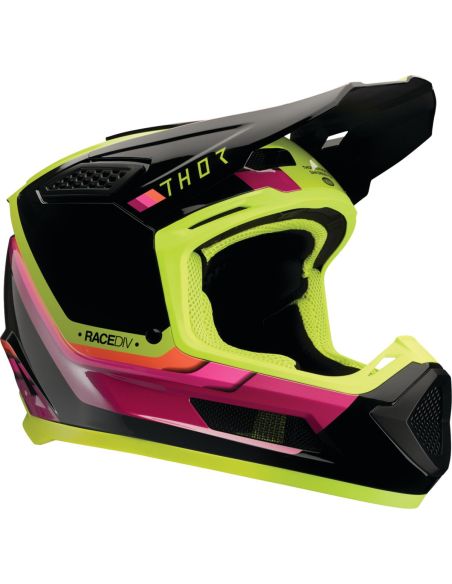 Casque cross Thor Fleet Defy - Noir Jaune Rose
