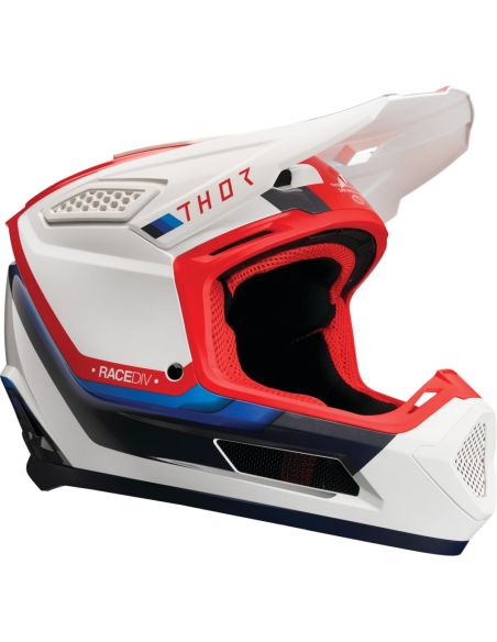 Casque cross Thor Fleet Defy - Blanc Rouge Bleu