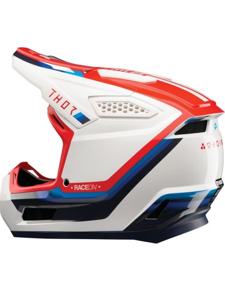 Casque cross Thor Fleet Defy - Blanc Rouge Bleu