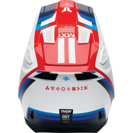 Casque cross Thor Fleet Defy - Blanc Rouge Bleu
