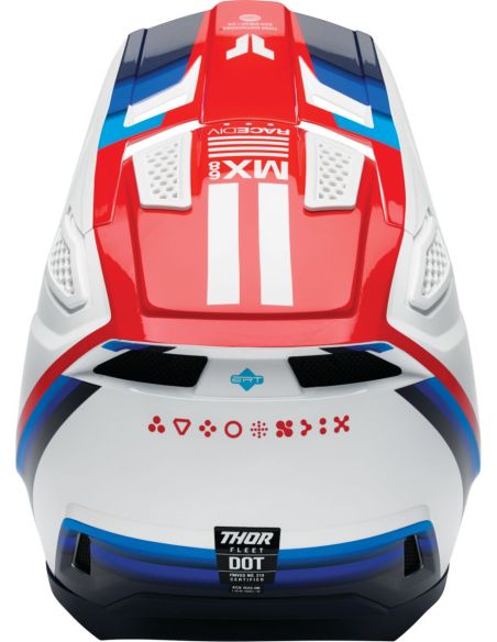 Casque cross Thor Fleet Defy - Blanc Rouge Bleu