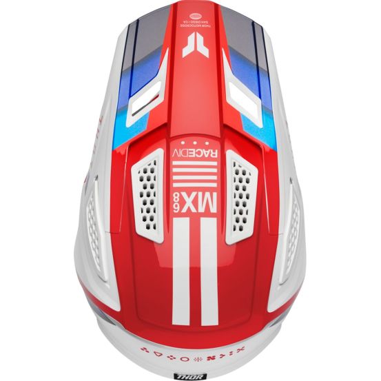 Casque cross Thor Fleet Defy - Blanc Rouge Bleu