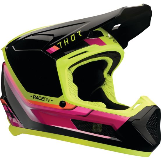 Casque cross enfant Thor Fleet Defy - Noir Jaune Rose