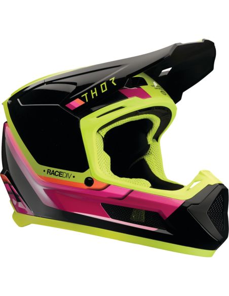 Casque cross enfant Thor Fleet Defy - Noir Jaune Rose