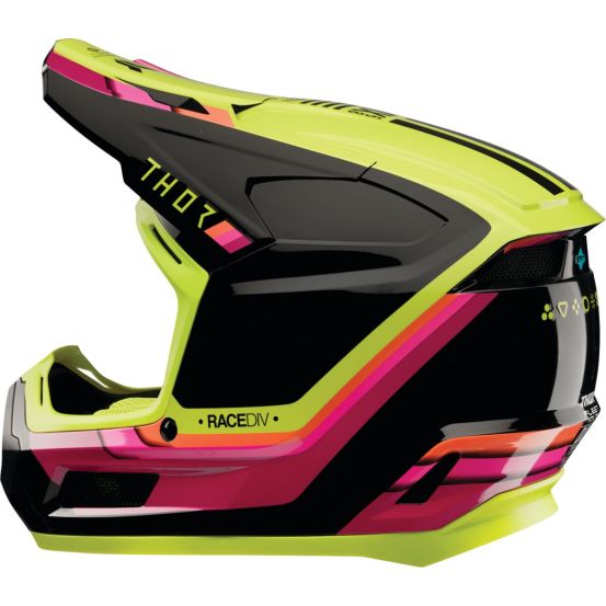 Casque cross enfant Thor Fleet Defy - Noir Jaune Rose