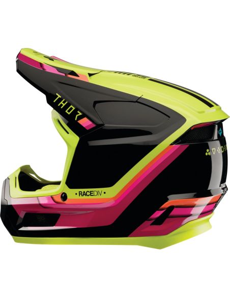 Casque cross enfant Thor Fleet Defy - Noir Jaune Rose