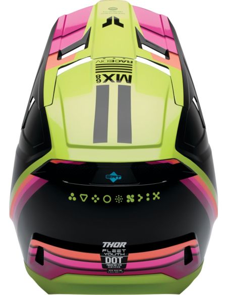 Casque cross enfant Thor Fleet Defy - Noir Jaune Rose