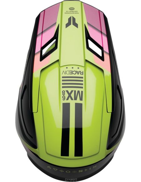 Casque cross enfant Thor Fleet Defy - Noir Jaune Rose